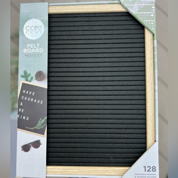 Other - Core Home Black Felt Board with Wooden Frame